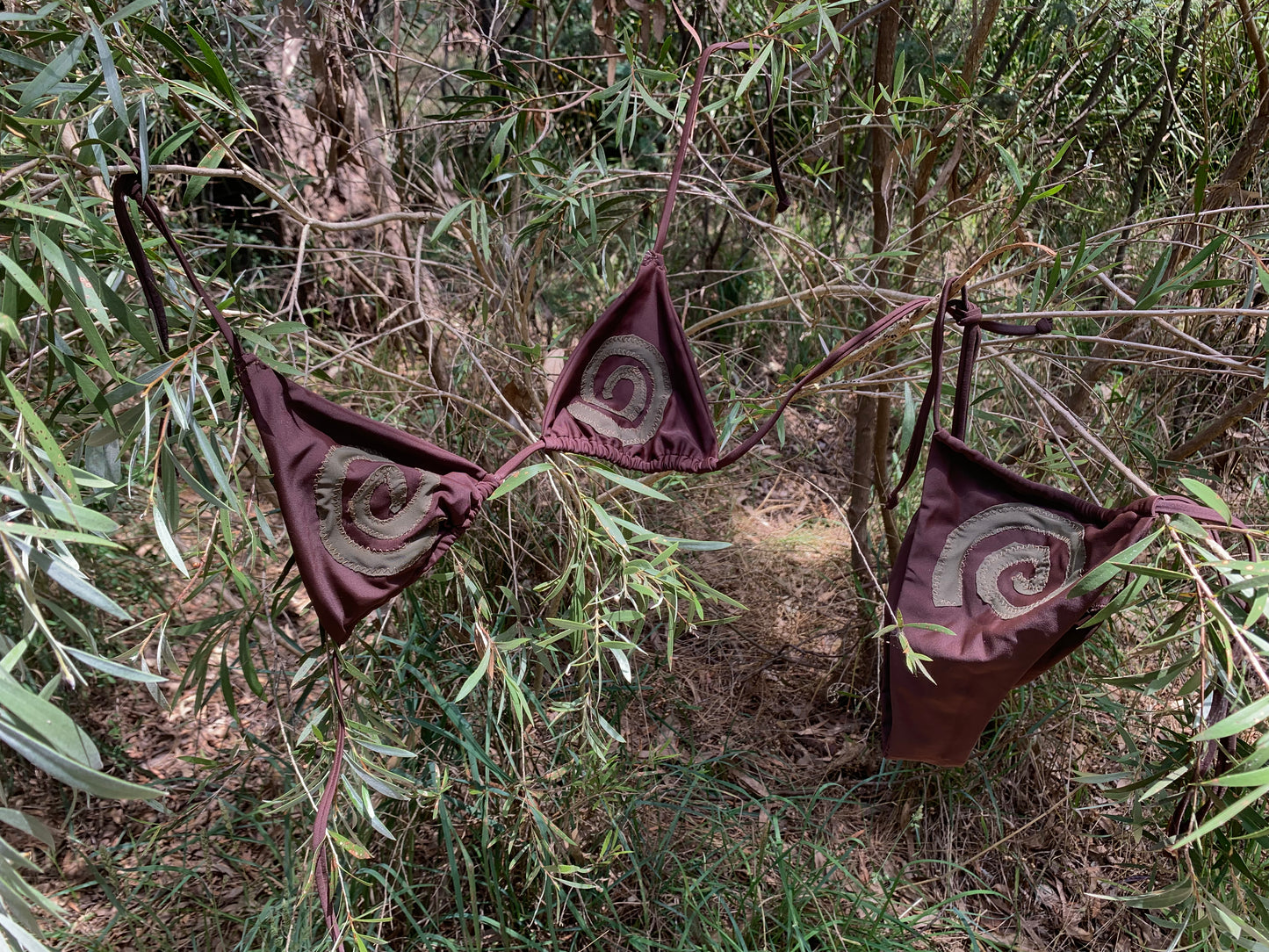 Brown Spiral Kini set