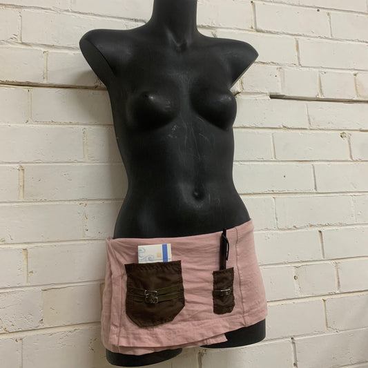 wrap utility mini skirt